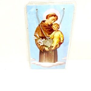 Vintage ST Anthony Medal/Chain - Worker of Miracles